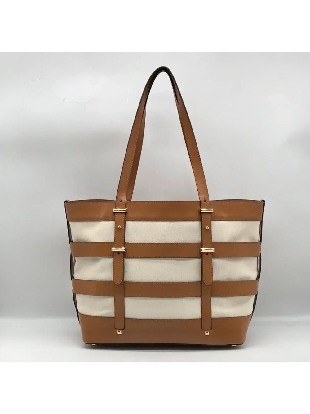 Michael Kors Natural & Acorn Marie Cage Tote